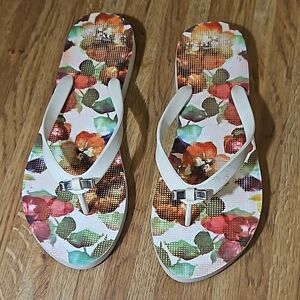 Coach Colorful Floral Women's Flip Flops 9-10